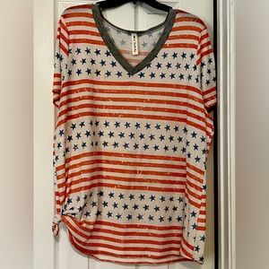 Patriotic casual top. 2xl.